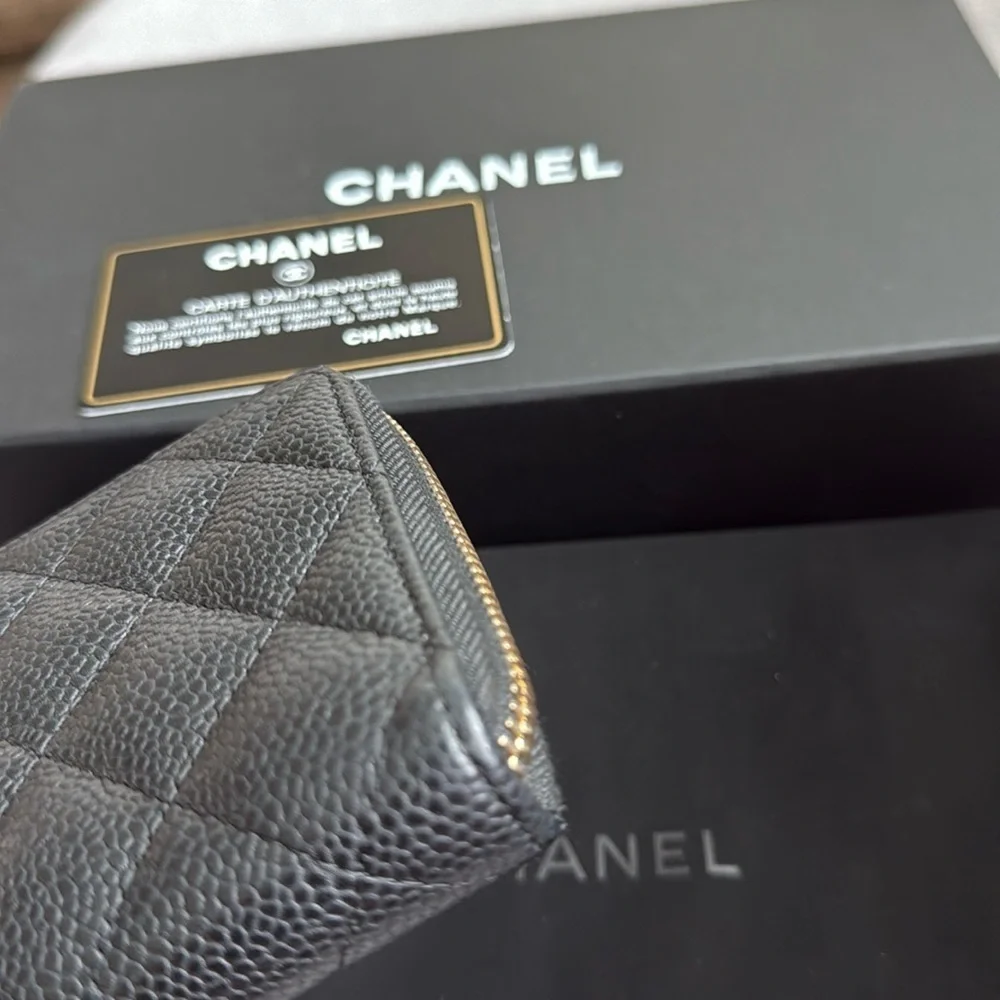 Chanel Black Quilted Leather Wallet